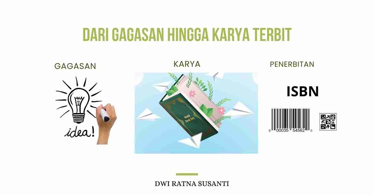 Proses mulai dari ide / gagasan , naskah, kemudian terbit