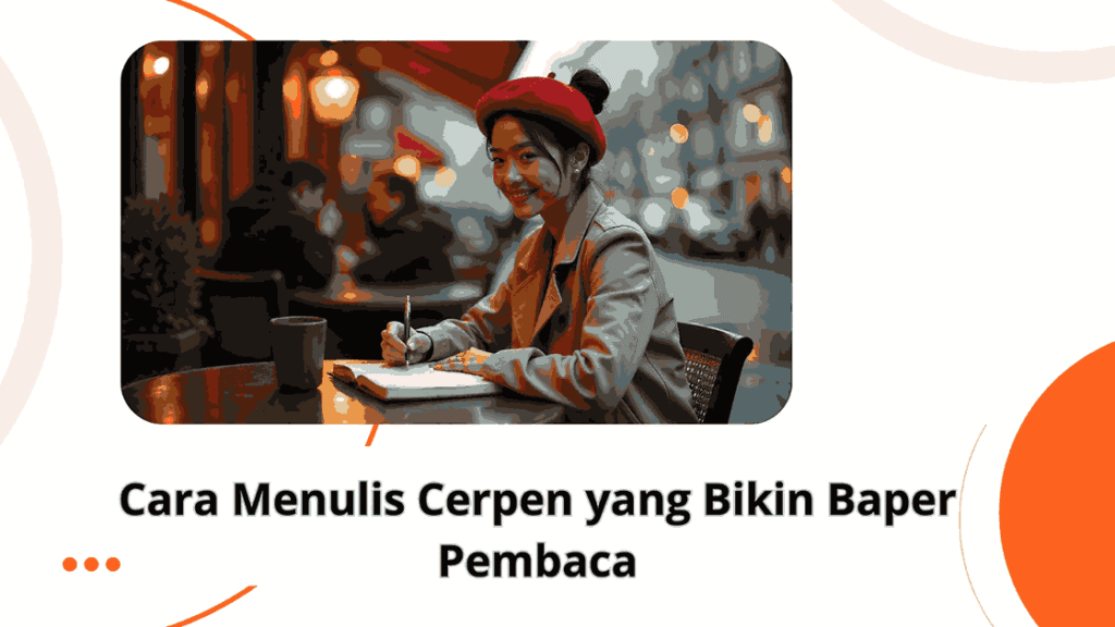 Wanita menulis cerpen dengan suasana romantis