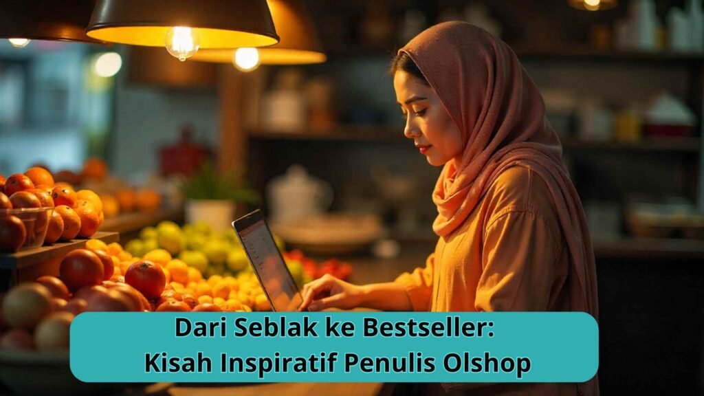 Penjual seblak sambil mengetik laptop di dapur